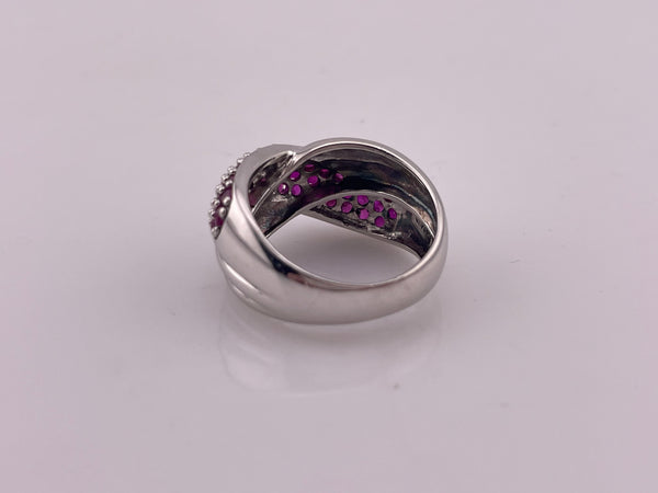 size 8 sterling silver lab ruby ring