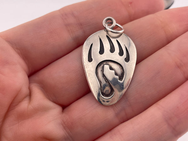 sterling silver A. Jensen bear paw pendant