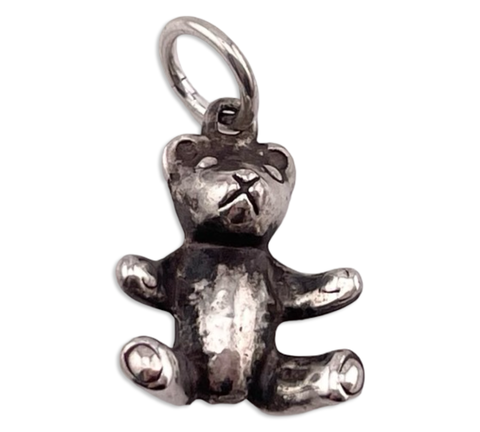 sterling silver teddy bear pendant