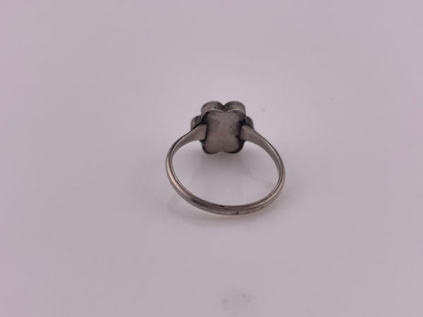 size 5.5 sterling silver turquoise inlay flower ring