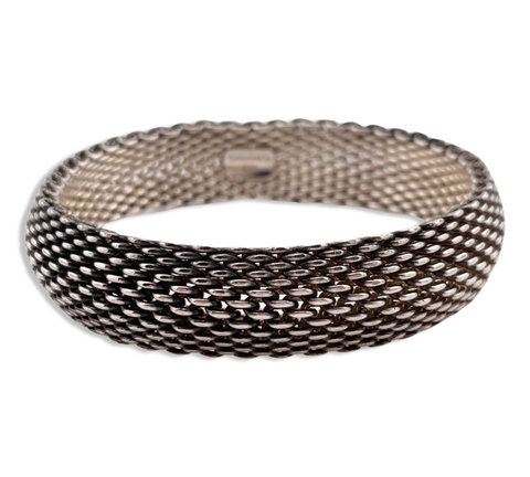 sterling silver Tiffany & Co mesh somerset 7.5" bangle bracelet