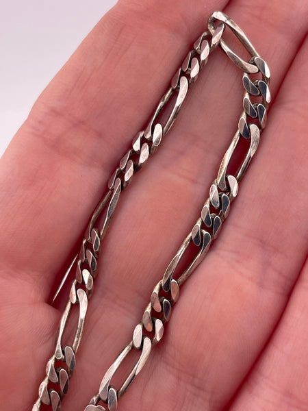sterling silver 7" figaro chain link bracelet