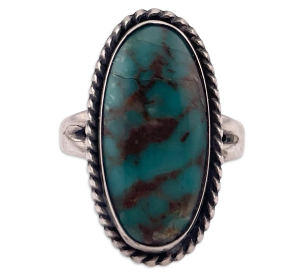 size 5.5 sterling silver Bell Trading Post turquoise ring ***Cracked Stone***