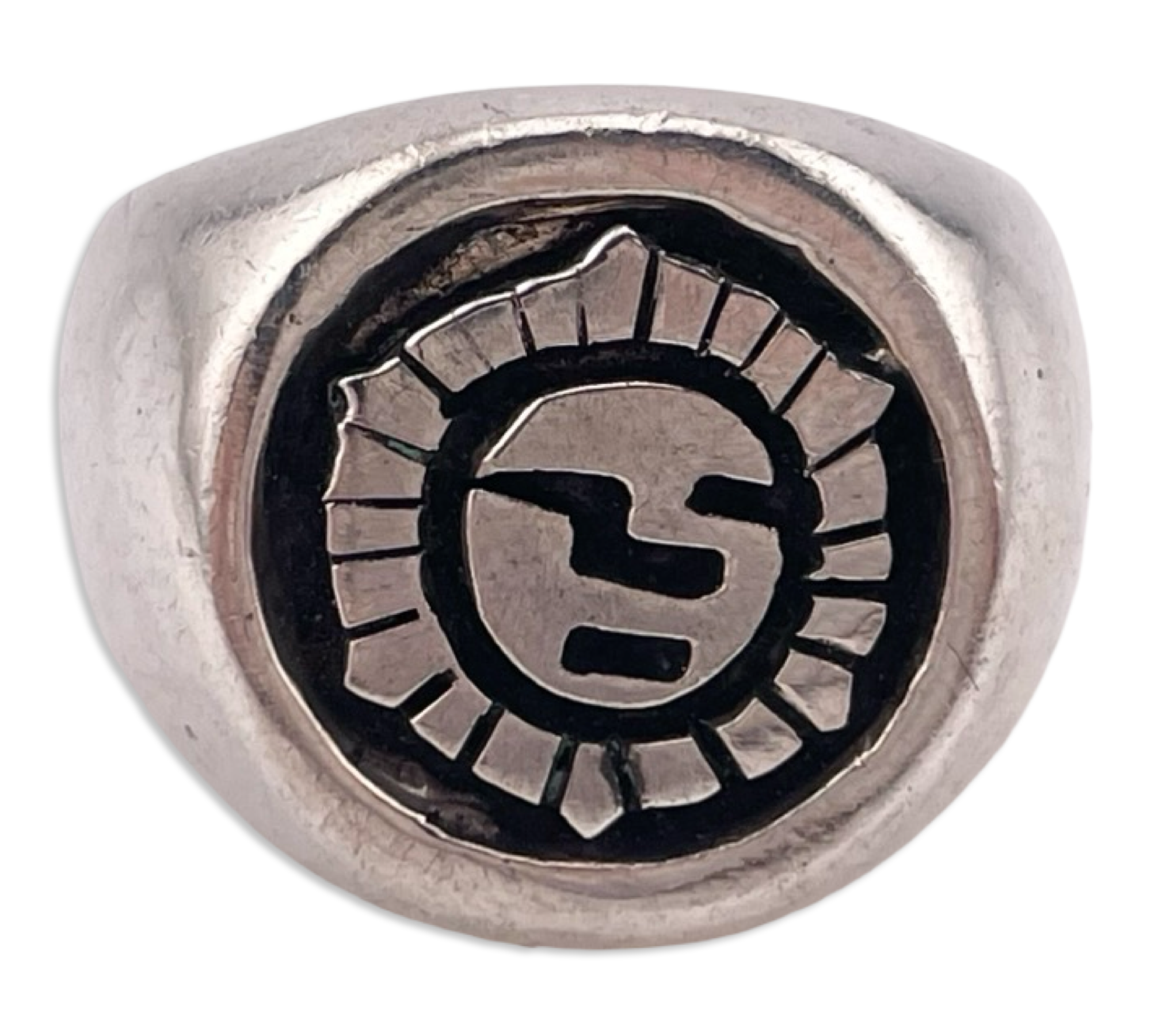 size 5.5 sterling silver sun face chunky ring