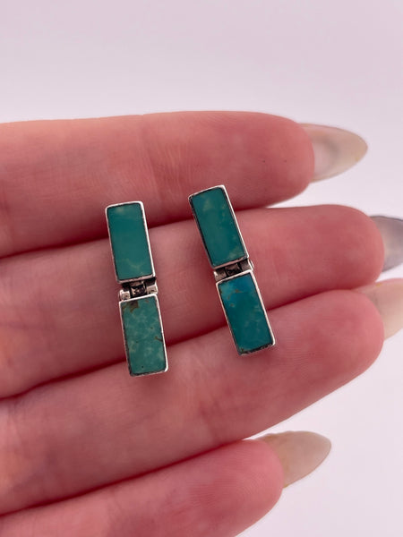 sterling silver turquoise post door-knocker earrings
