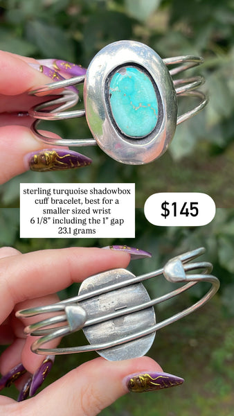 RESERVED PRIVATE LISTING -- sterling silver turquoise cuff A25