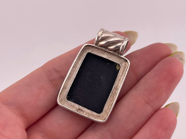 sterling silver onyx pendant