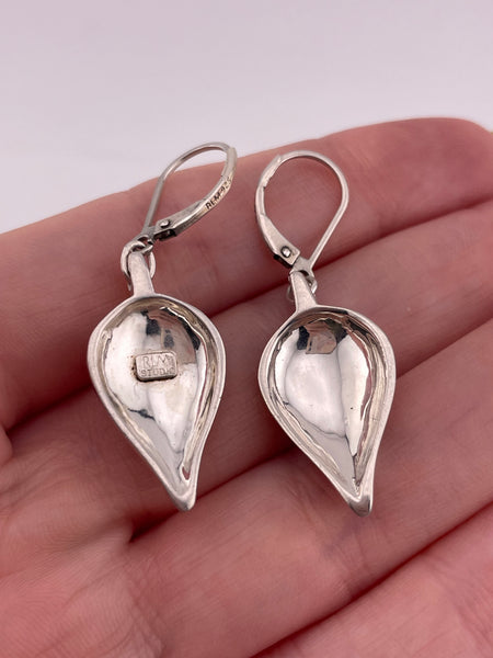 sterling silver stoneless Robert Lee Morris RLM Studio leaf dangle earrings