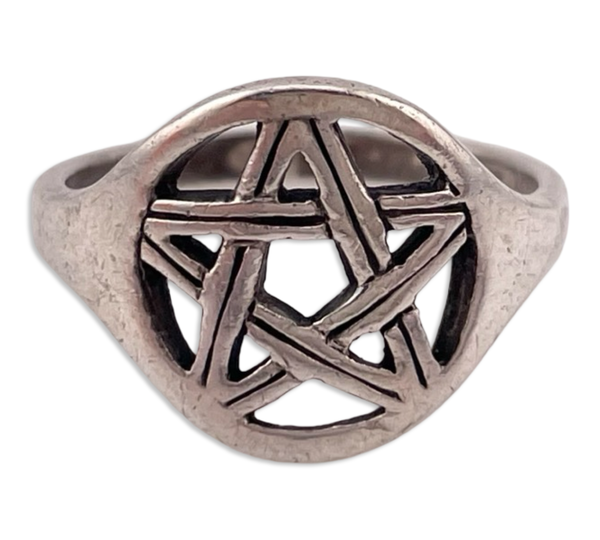 size 7 sterling silver pentacle pentagram star ring