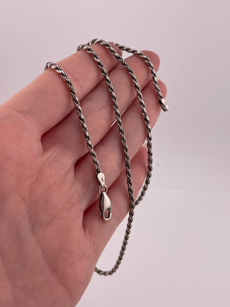 sterling silver 24" rope chain necklace