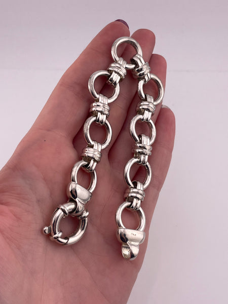 sterling silver Italian chunky circle chain link bracelet