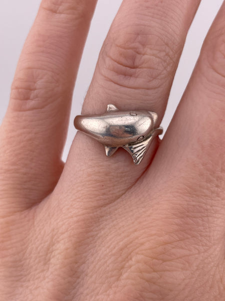 size 6.75 sterling silver dolphin ring