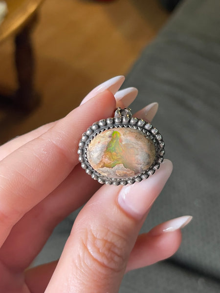 size 7 sterling silver Mexican opal ring