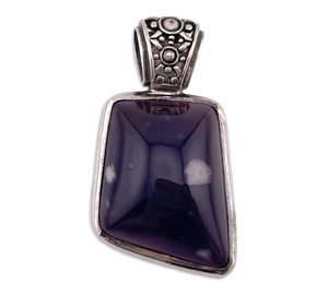 sterling silver amethyst cut-out design bail pendant
