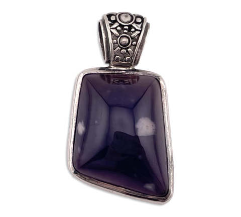sterling silver amethyst cut-out design bail pendant