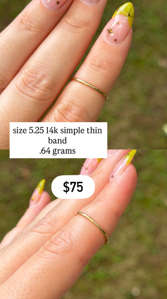 RESERVED PRIVATE LISTING -- 14k thin band B5