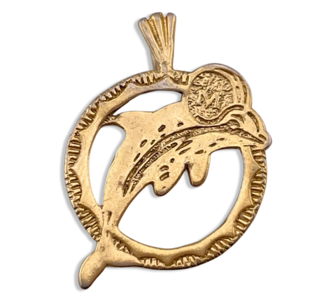 sterling silver gold plated dolphin sports team pendant