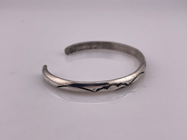 sterling silver stamped stacking cuff bracelet