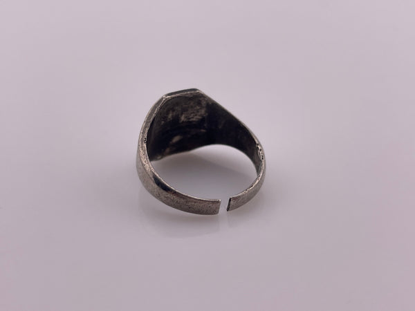 size 6 sterling silver 'STS' '27' signet ring ***Cut Band***