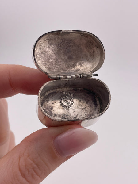 sterling silver oval compartment box