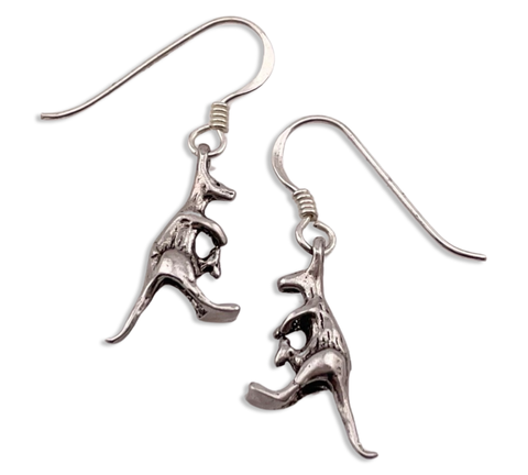 sterling silver kangaroo w/ joey dangle earrings