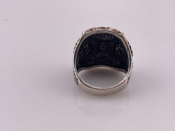 size 10.5 sterling silver chunky leaf ring