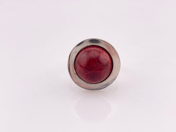size 8.75 sterling silver sponge coral ring