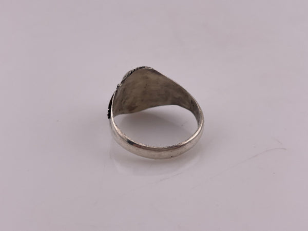 size 7.5 sterling silver faceted amethyst gold wash detail ring