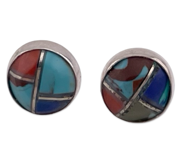 sterling silver petite synthetic stones post earrings