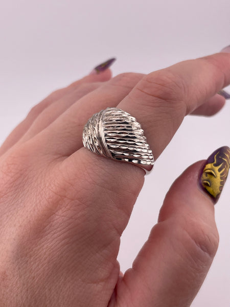 size 9.25 sterling silver stoneless textured ring