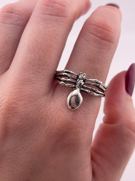 size 12.5 sterling silver spider ring