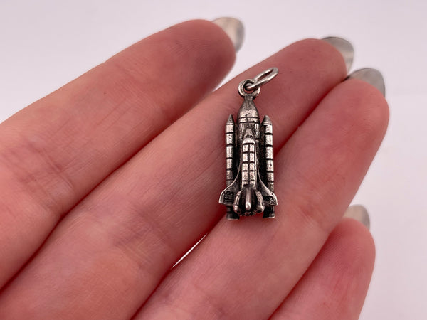 sterling silver spaceship pendant