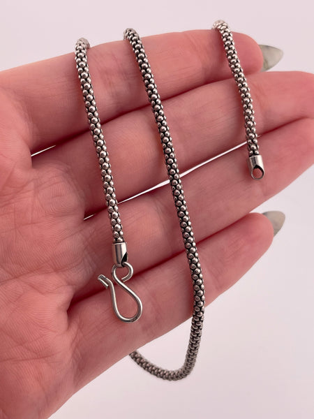 sterling silver 16" popcorn chain necklace