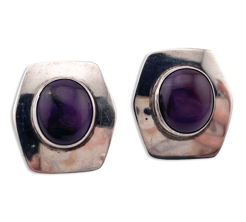 sterling silver sugilite post earrings