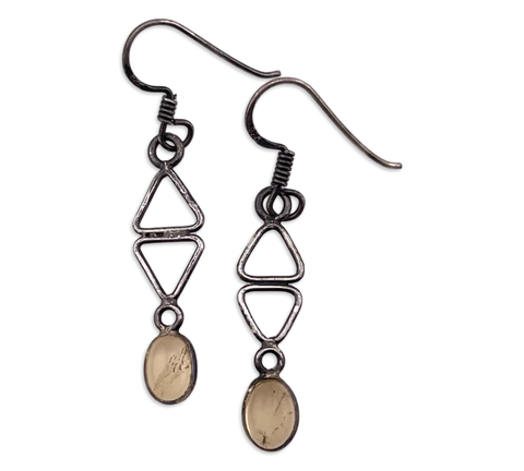 sterling silver citrine hook dangle earrings