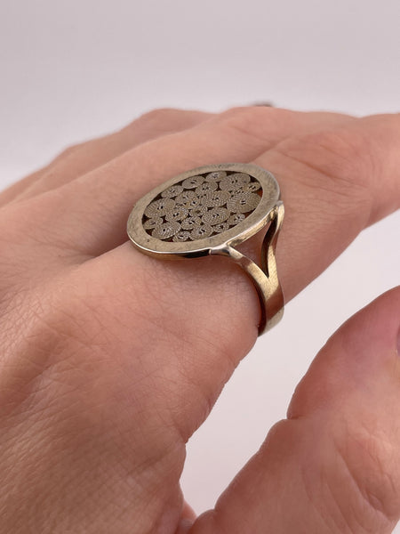 size 9.75 sterling silver gold wash stoneless circle ring