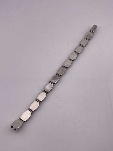 sterling silver 7 5/8" lapis link bracelet