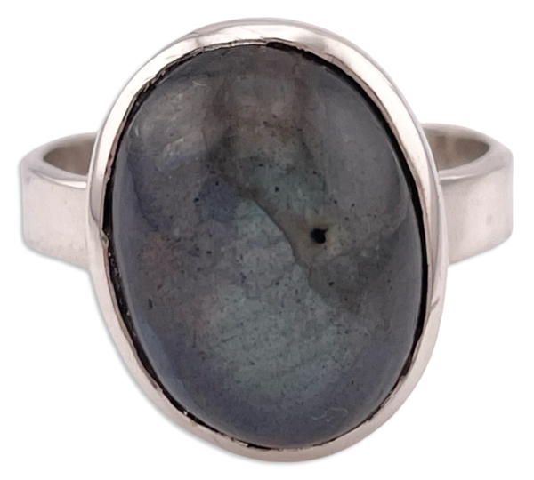 size 9.25 sterling silver oval labradorite ring