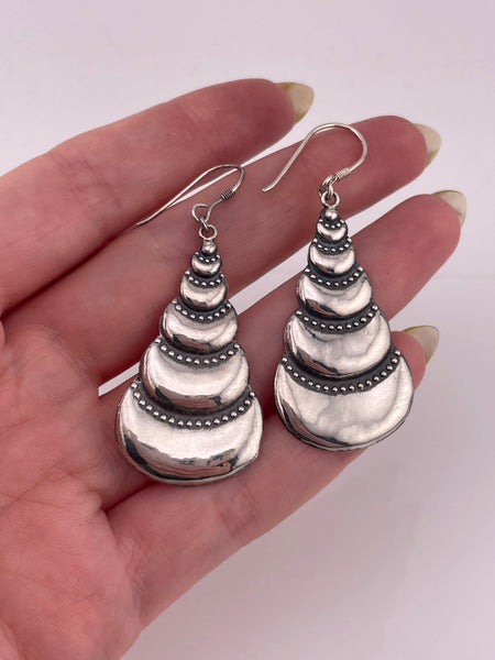 sterling silver stoneless pressed dangle earrings