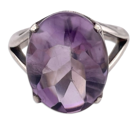 size 7.25 sterling silver amethyst ring