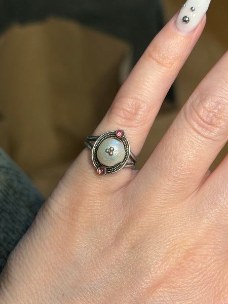 RESERVED PRIVATE LISTING -- sterling silver pearl ring A4