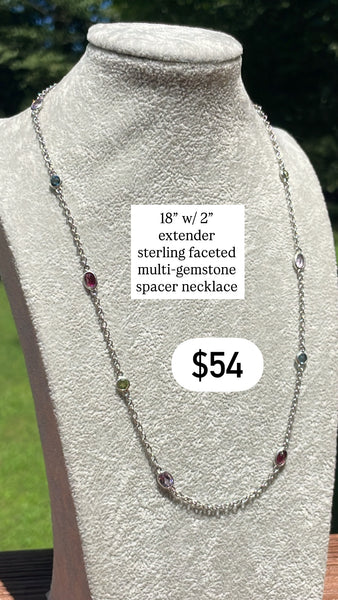RESERVED PRIVATE LISTING -- sterling silver multi-gemstone necklace C16