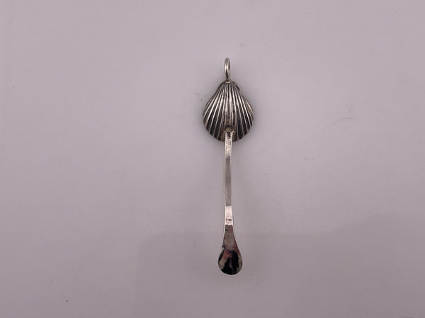 sterling silver scallop sea shell spoon pendant