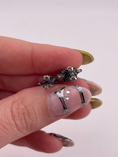 sterling silver solid 3D poodle dog charm pendant