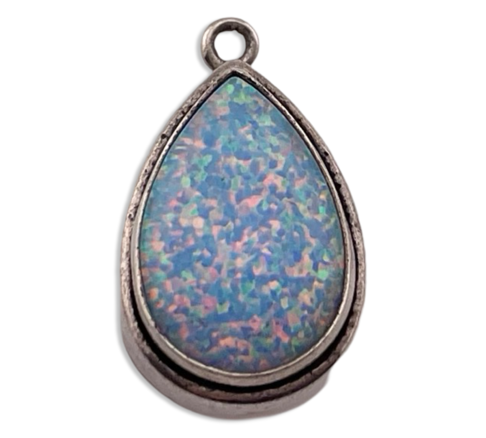 sterling silver synthetic opal pendant ***AS IS***