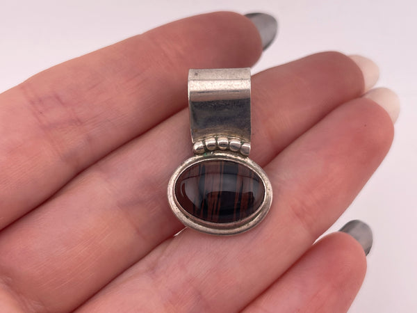 sterling silver jasper pendant