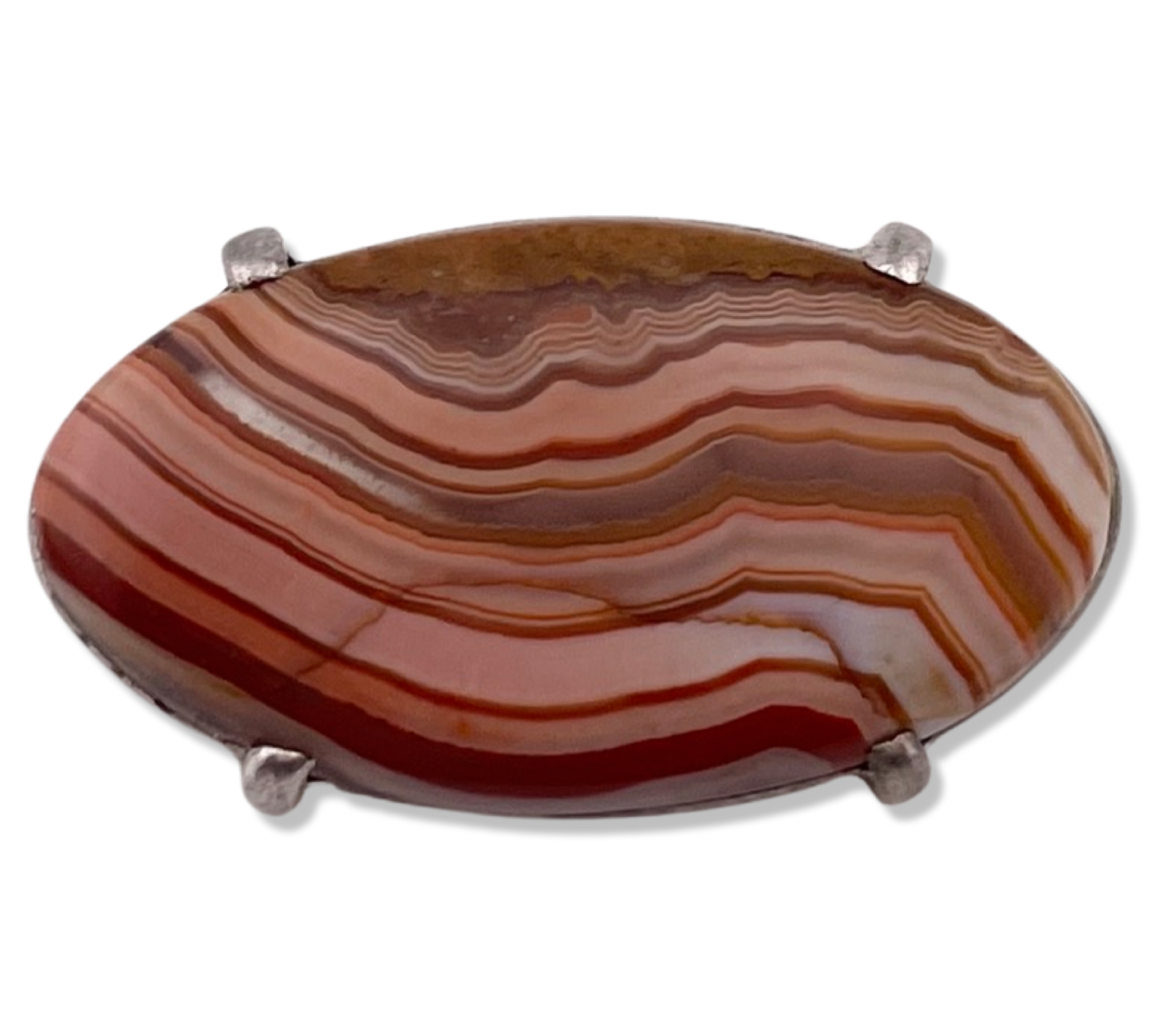 sterling silver agate brooch pin