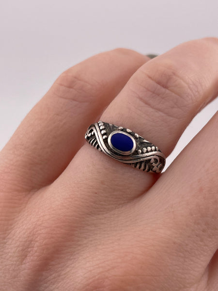 size 6.25 sterling silver lapis scroll ring