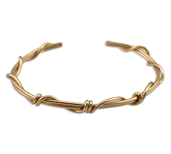 sterling silver 6-3/4" gold plated wrap around design bracelet