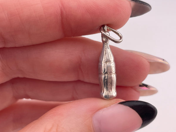 sterling silver 3D soda bottle pendant